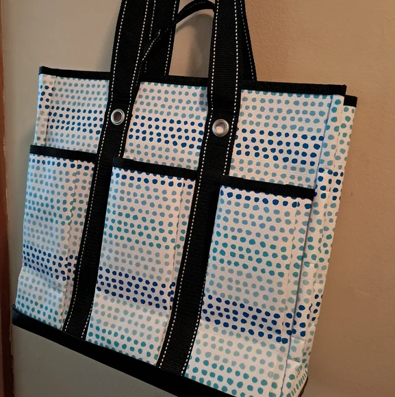 Scout Blue and Black Polka Dot Tote - Picture 2 of 3